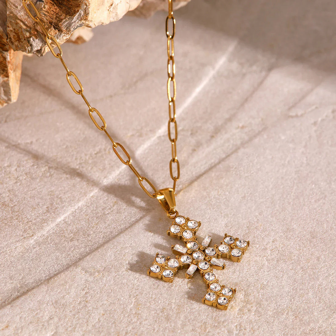 Necklace "Crystal Cross Magic"