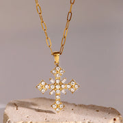 Necklace "Crystal Cross Magic"