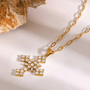 Necklace "Crystal Cross Magic"