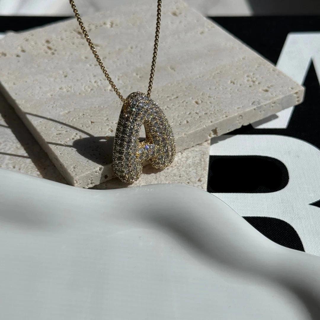 Bubble Letter Initial Necklace - Emberly