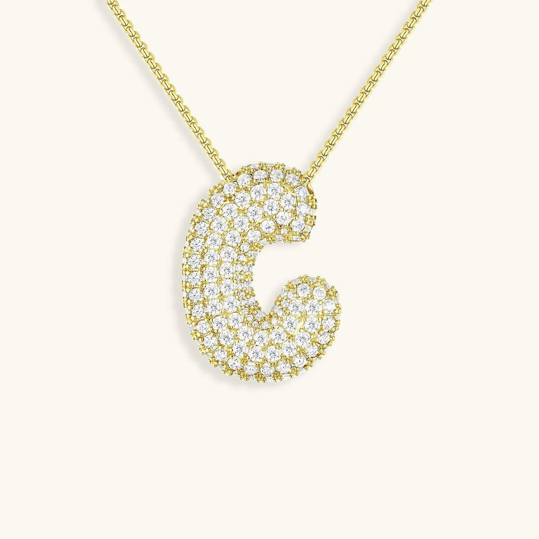 Bubble Letter Initial Necklace - Emberly
