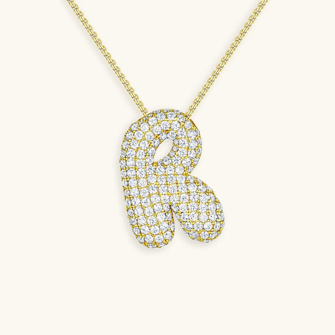 Bubble Letter Initial Necklace- Emberly
