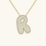 Bubble Letter Initial Necklace- Emberly